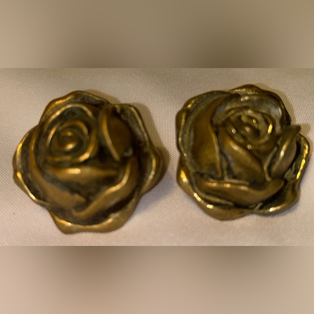 Vintage Gold Rose Shaped Drawer Knobs